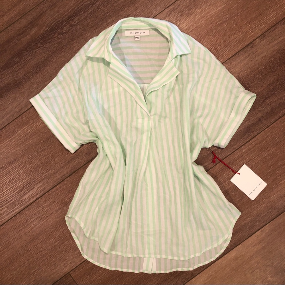 The Good Jane Baby Leaf HarperStripped Shirt